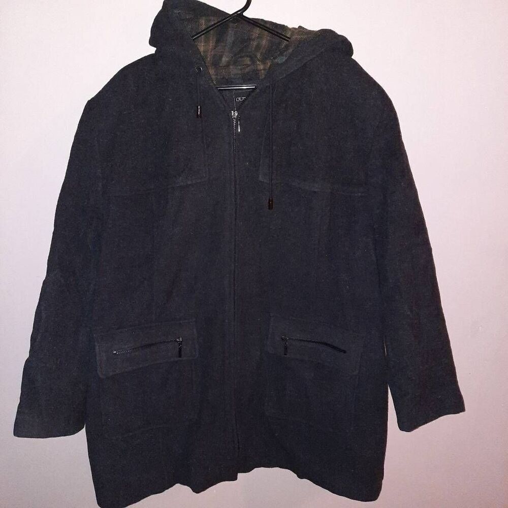 Vintage Outbrook Wool Chore Coat With Hood Size 3X